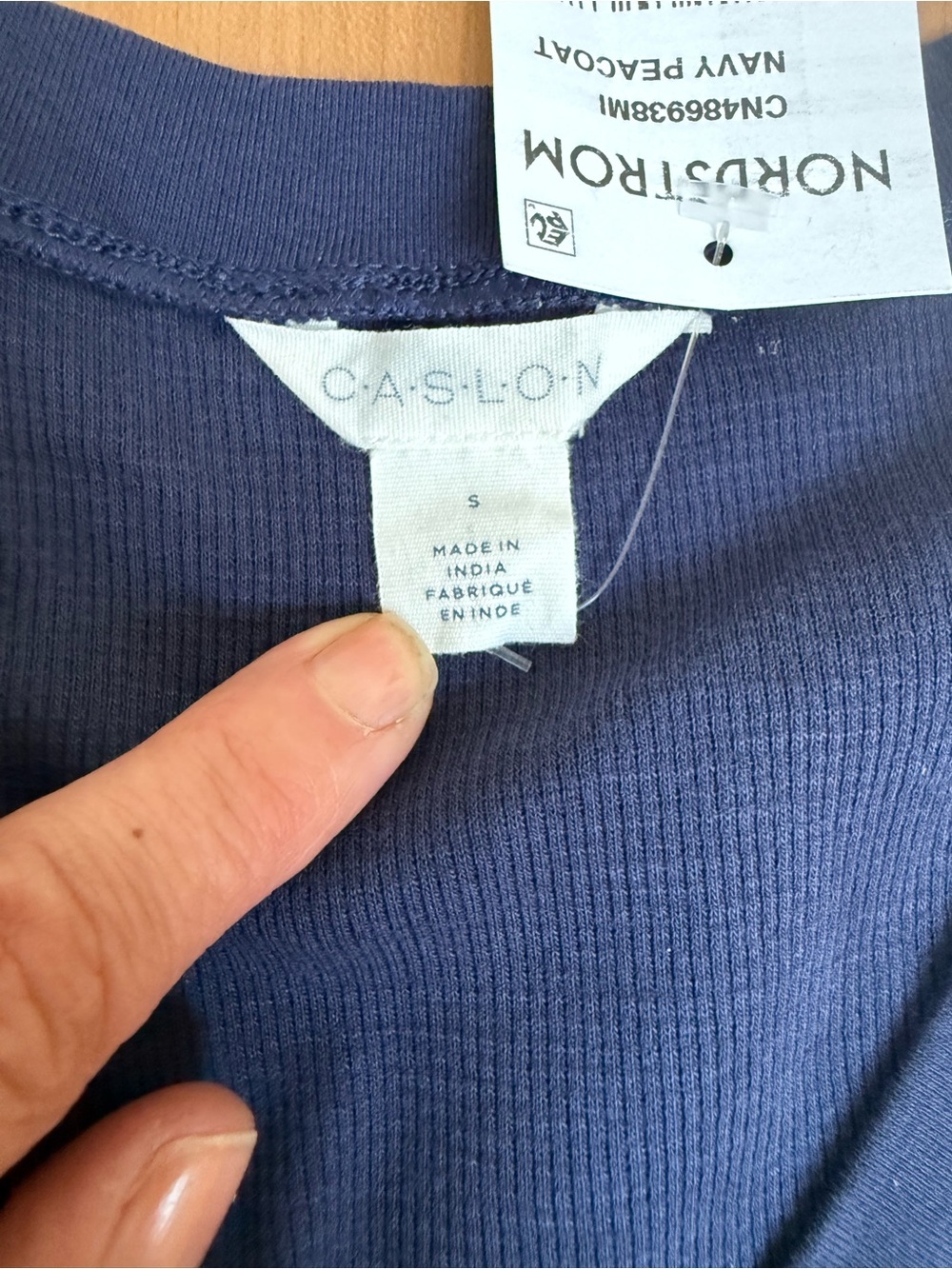 Caslon Navy Blue V-Neck Button Pullover - Picture 7 of 7